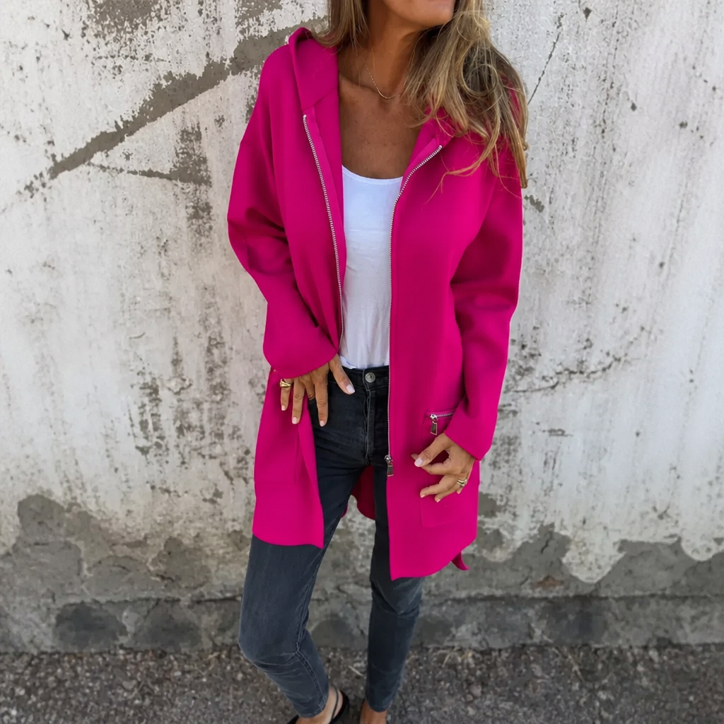Wearbella – Lång kofta z kapturem i otwartym przodem