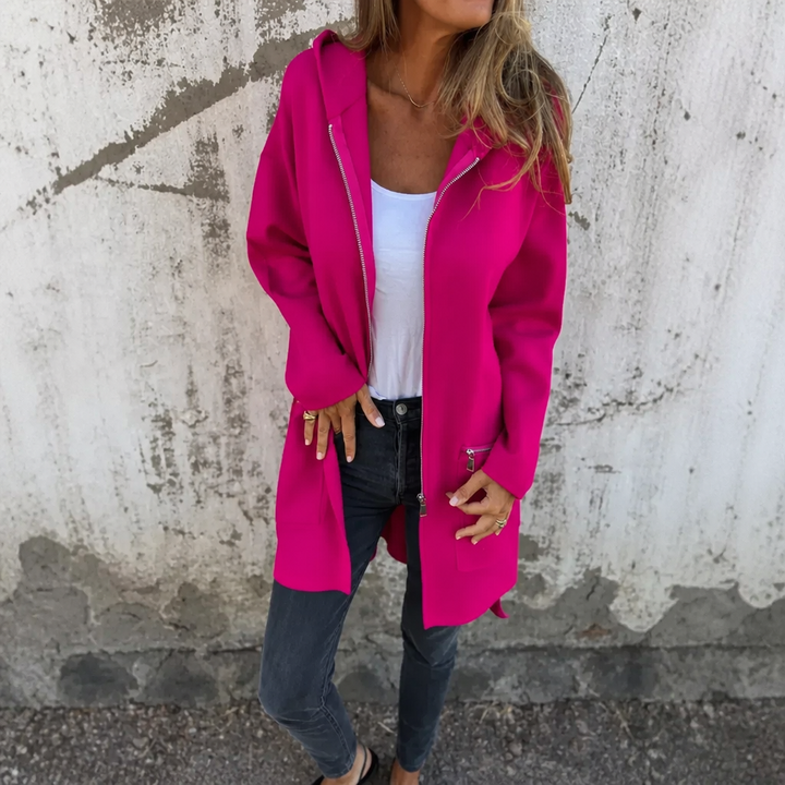 Wearbella – Lång kofta z kapturem i otwartym przodem