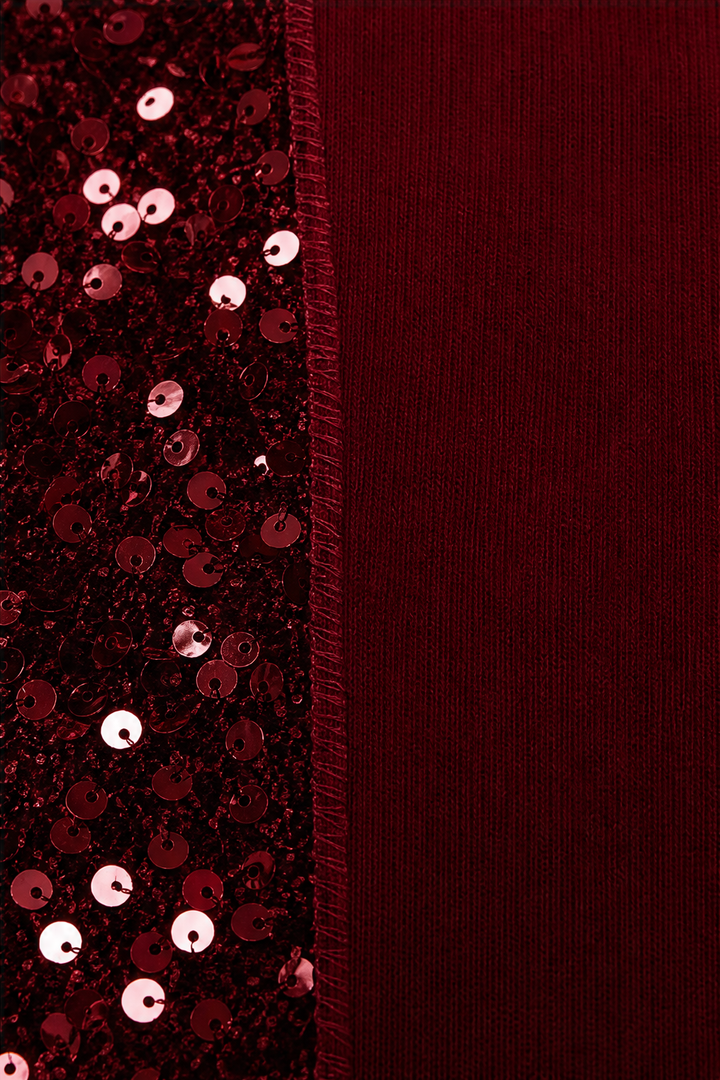 Veluxe Duo – Wieczorowy top z cekinowym przodem w stilu mock-layer