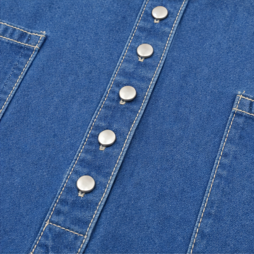 Denimly – Klänning Midi z Kołnierzykiem i Kieszeniami