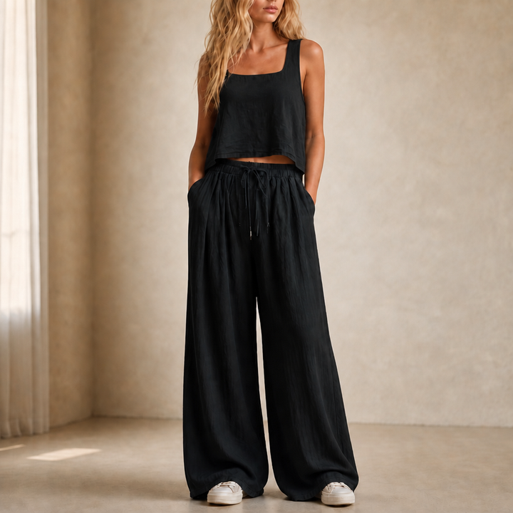Crinklewear – Set topu i szerokich byxor