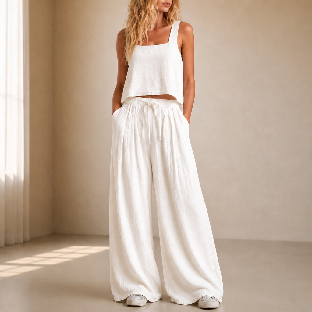Crinklewear – Set topu i szerokich byxor