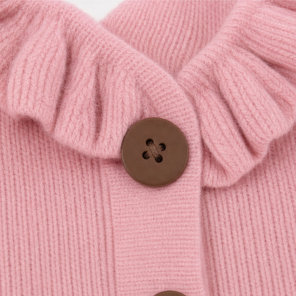 Wearbella – Kofta z falbaniastym kołnierzem z dzianiny