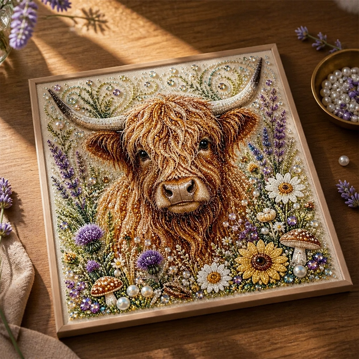 Hoofield – Set Sztuki Perłowej z Highland Cow