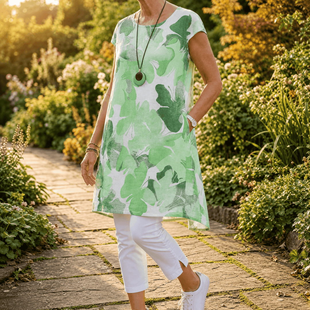 Florella – Sommar klänning w kwiaty akwarelowe