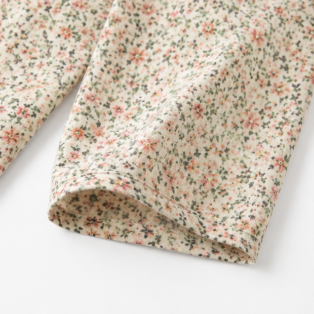 Florenne – Blus w Blommig Mönster z Knappar i RęKaffemi 3/4
