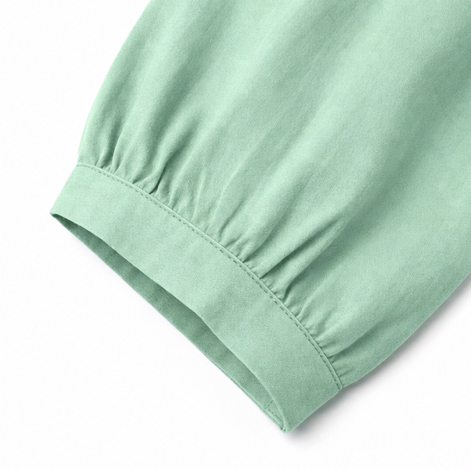 Florenza – Blus z urringning w v-ringning z knappar