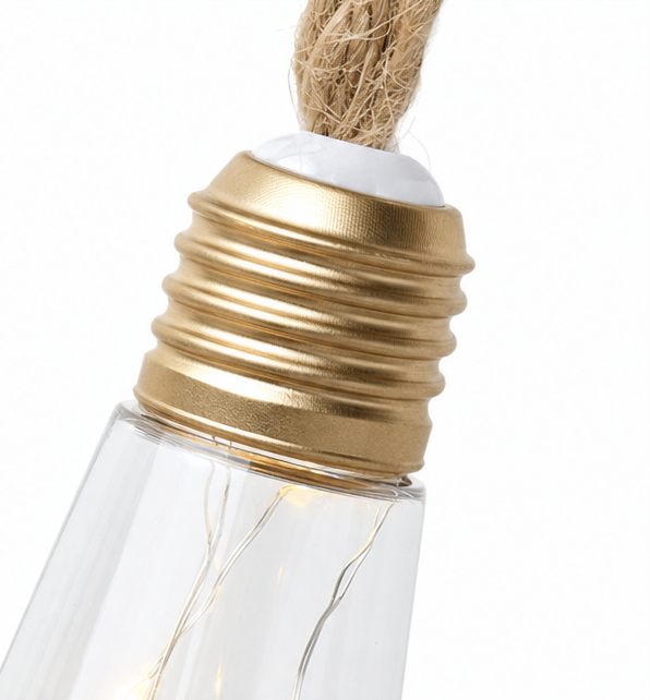 Glowvine – Słoneczne Lampki z Liny Konopnej z Vintage Żarówkami LED