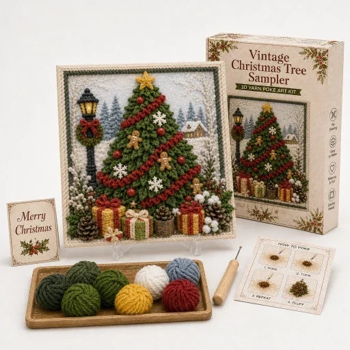 Foldery – Set för sztuki z włóczki på Boże Narodzenie z wyciętymi otworami 3D