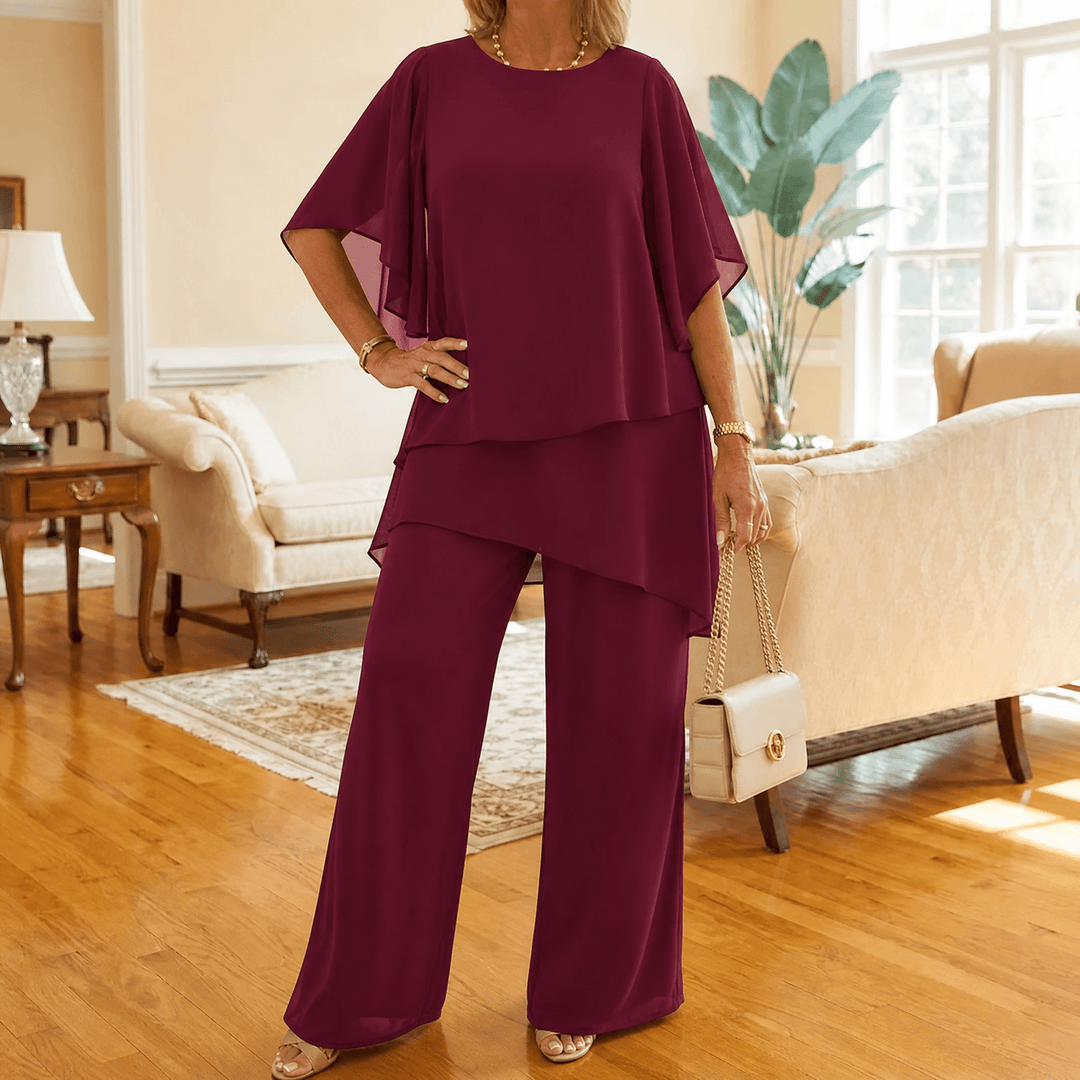 Graziella – Set z Chiffonu z Asymetrycznym Topem
