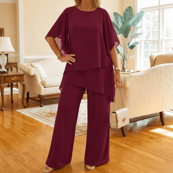Graziella – Set z Chiffonu z Asymetrycznym Topem