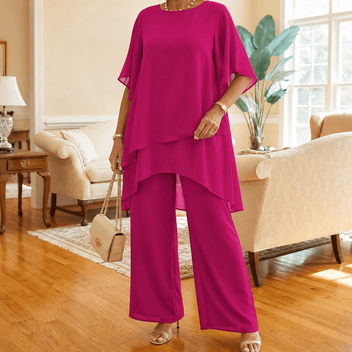 Graziella – Set z Chiffonu z Asymetrycznym Topem