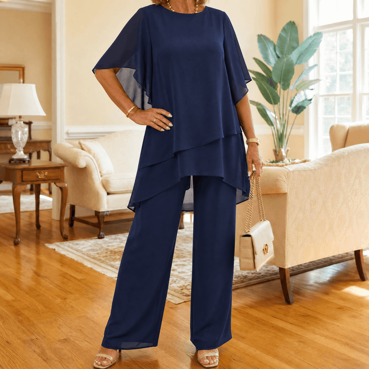 Graziella – Set z Chiffonu z Asymetrycznym Topem