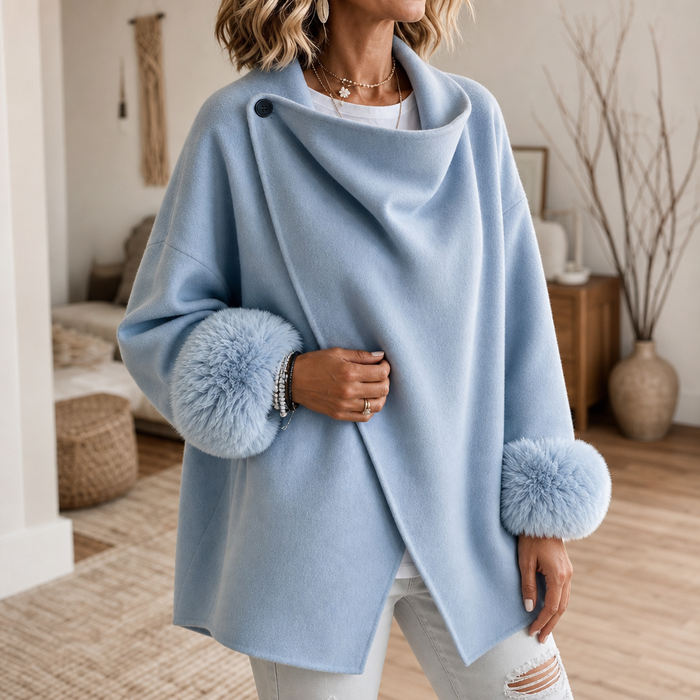 Wearbella – Kurtka asymetryczna z futrzanymi mankietami
