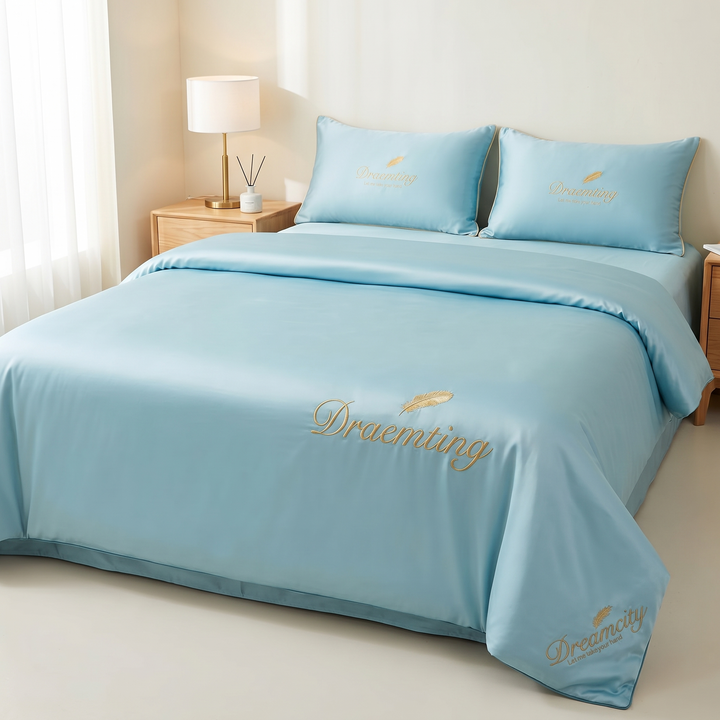 DreamCool – Set pościeli 4-częściowy z chłodzącego jedwabiu lodowego