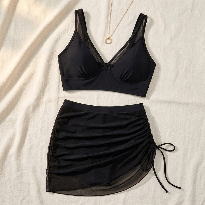 Marella – Set bikini med hög midja i marszczoną spódnicą