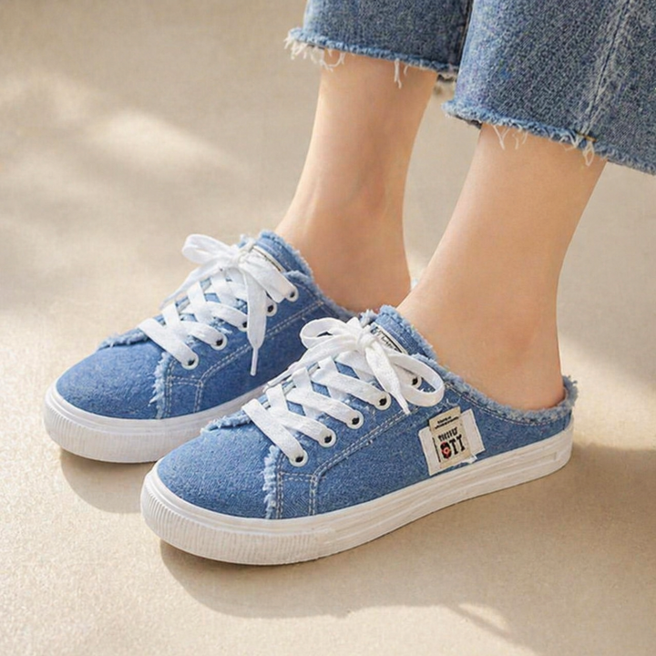 Vellora – Zniszczone Denim Sneakers Slip-On