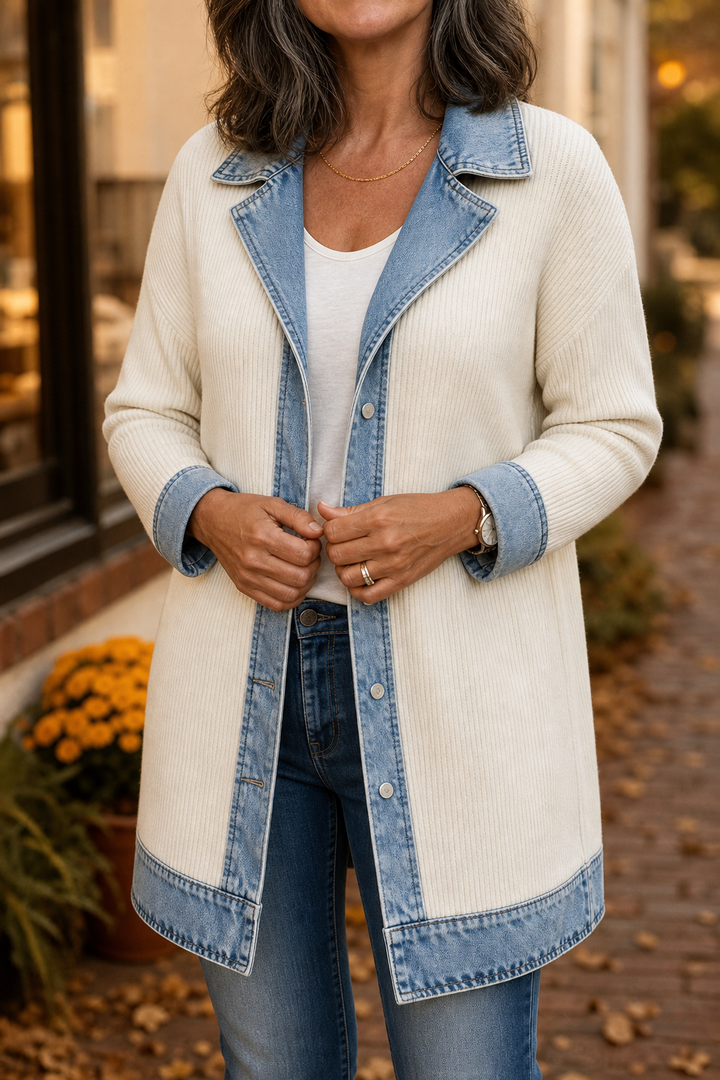 Wearbella – Kappa dzianinowy w stilu denimu