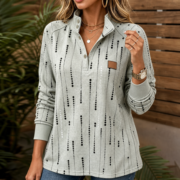 Dotwell – Tröja z Dotted Stand-Collar i guzikiem