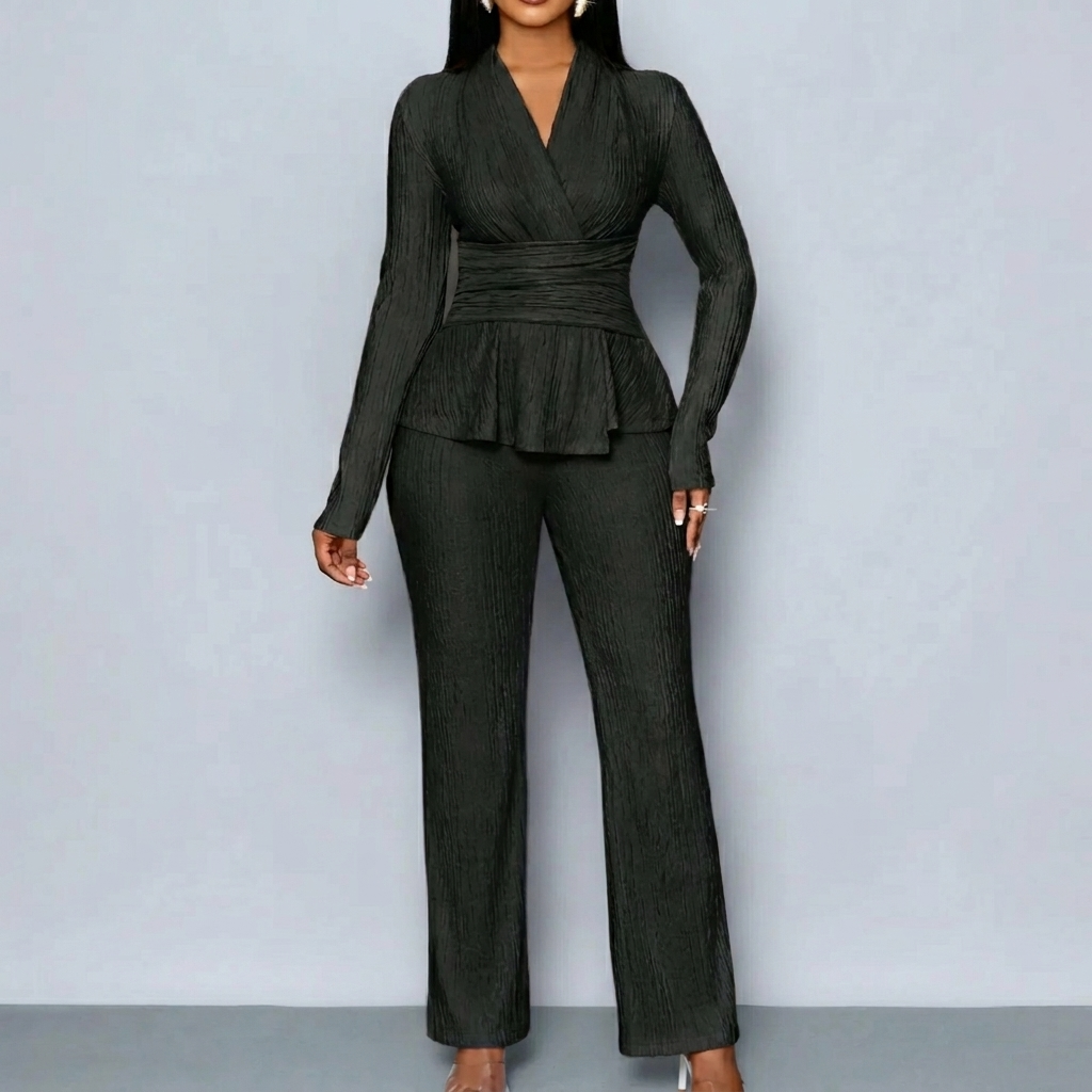 Vivara – Set dam z plisowanym peplum i wcięciem w midja
