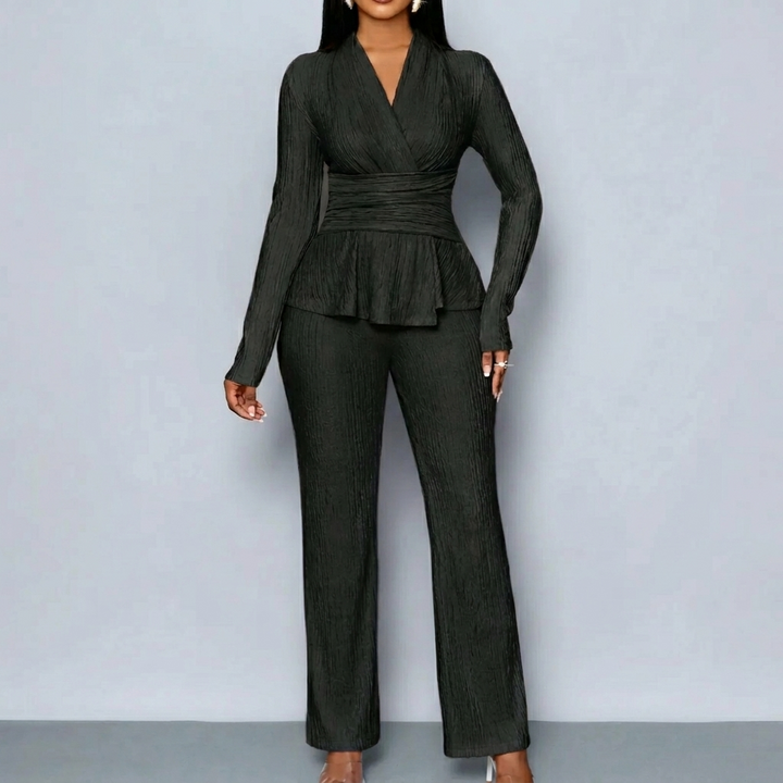 Vivara – Set dam z plisowanym peplum i wcięciem w midja