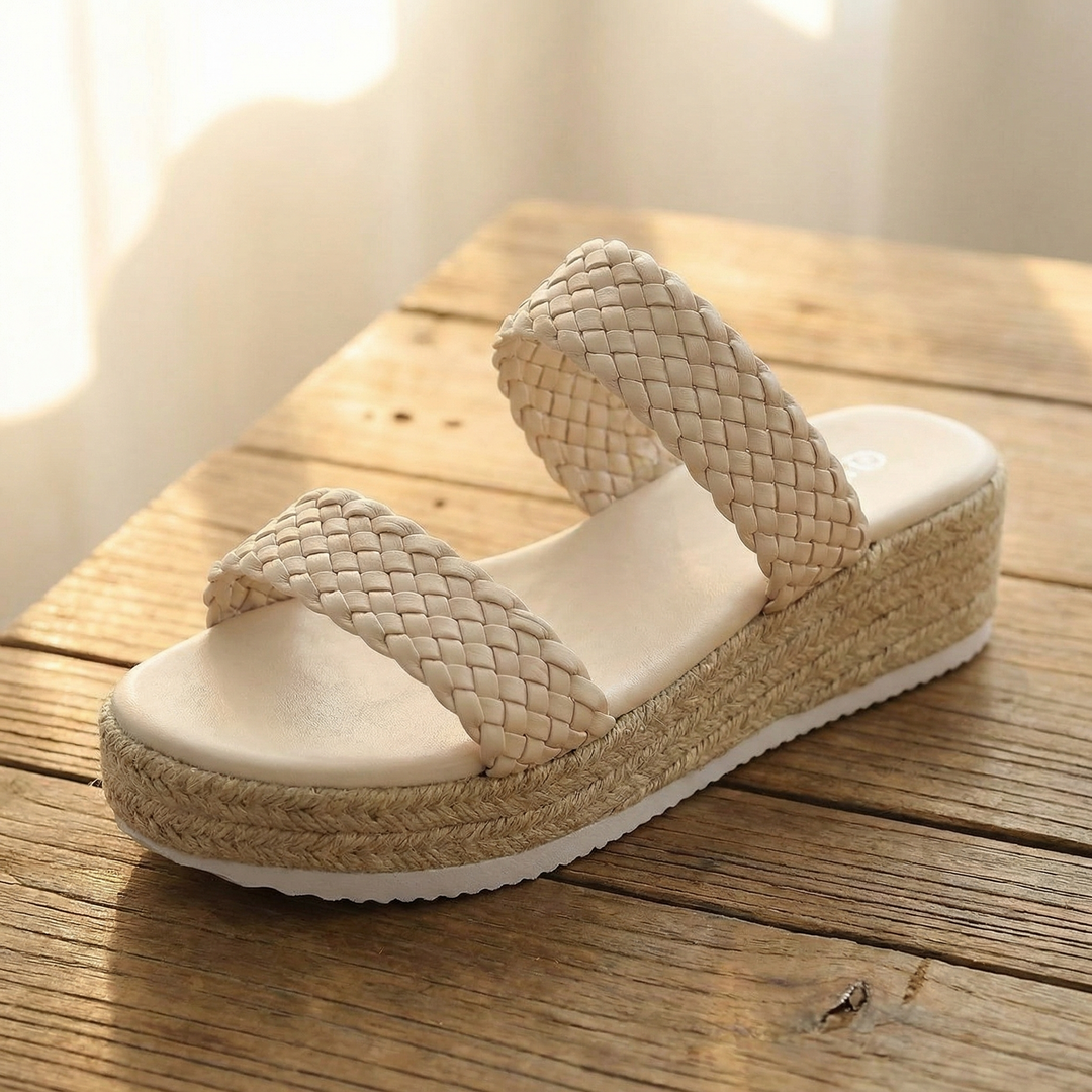 Solara – Sandaler på plattform z plecionką