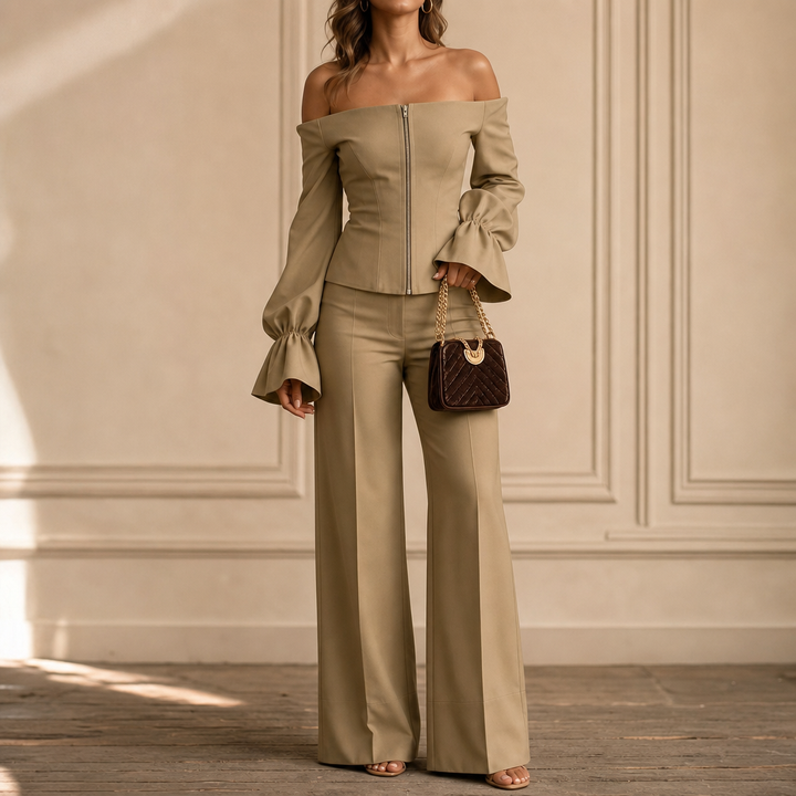 Wearbella – Blus z Odkrytymi Ramionami i Byxor z Vida ben