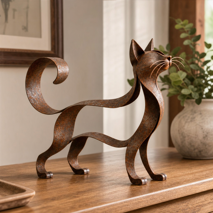 Maine &amp; Muse – Figurka metalicznego katt rasy Maine Coon