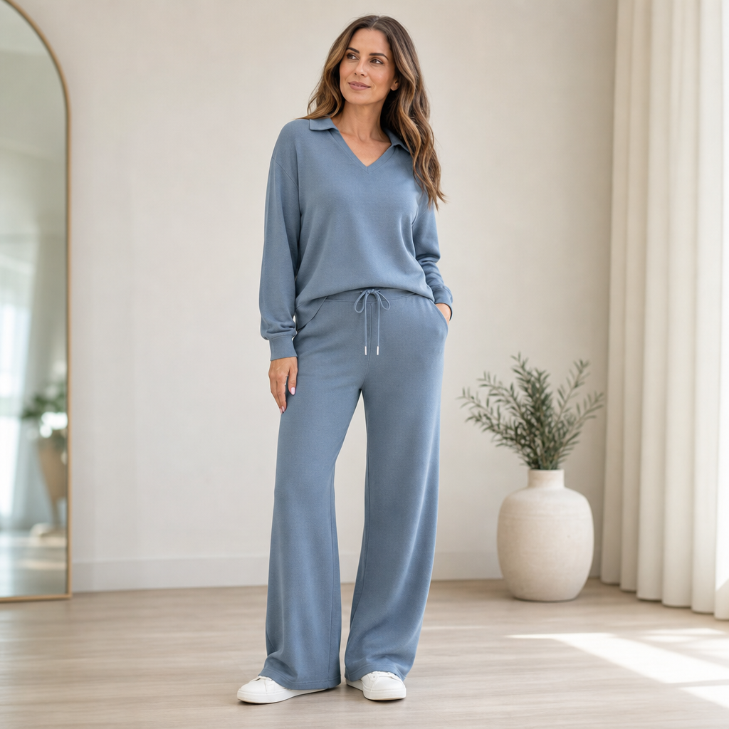 Wearbella – Dwuczęściowy set lounge z prążkowanego materialu