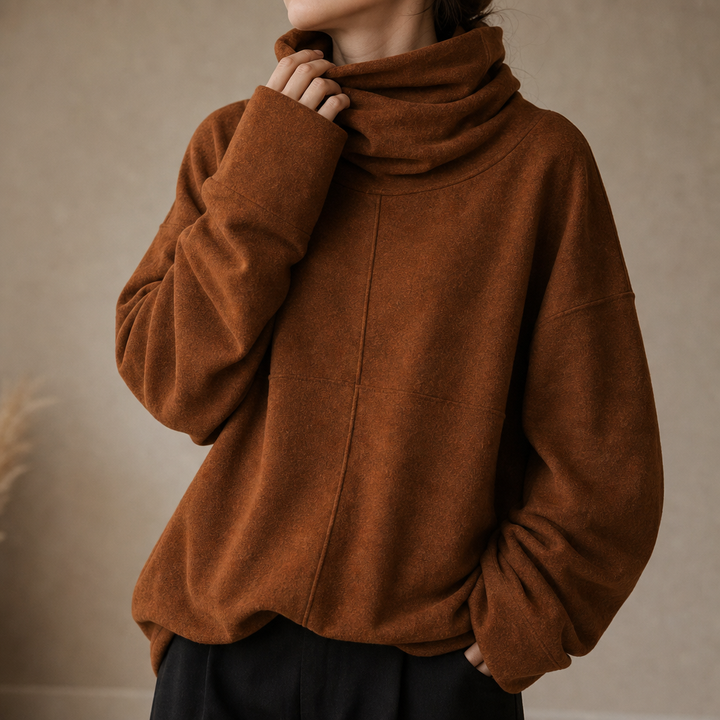 Cowlmara – Brushed Cowl-Neck OverStorlekd Pullover