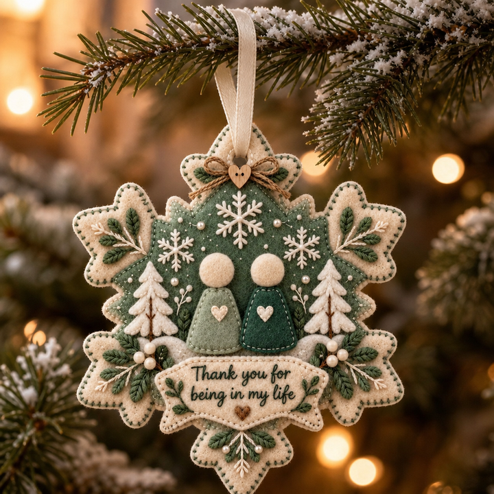 Heartfelt – Warstwowy filcowy ornament "Dziękuję"