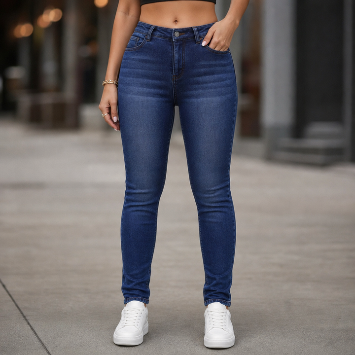 Thermabelle – Jeans skinny z pluszowym finish