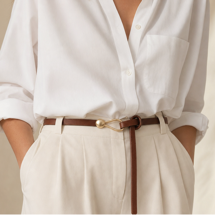 Wearbella – Smukły rem läder z rzeźbioną spänne