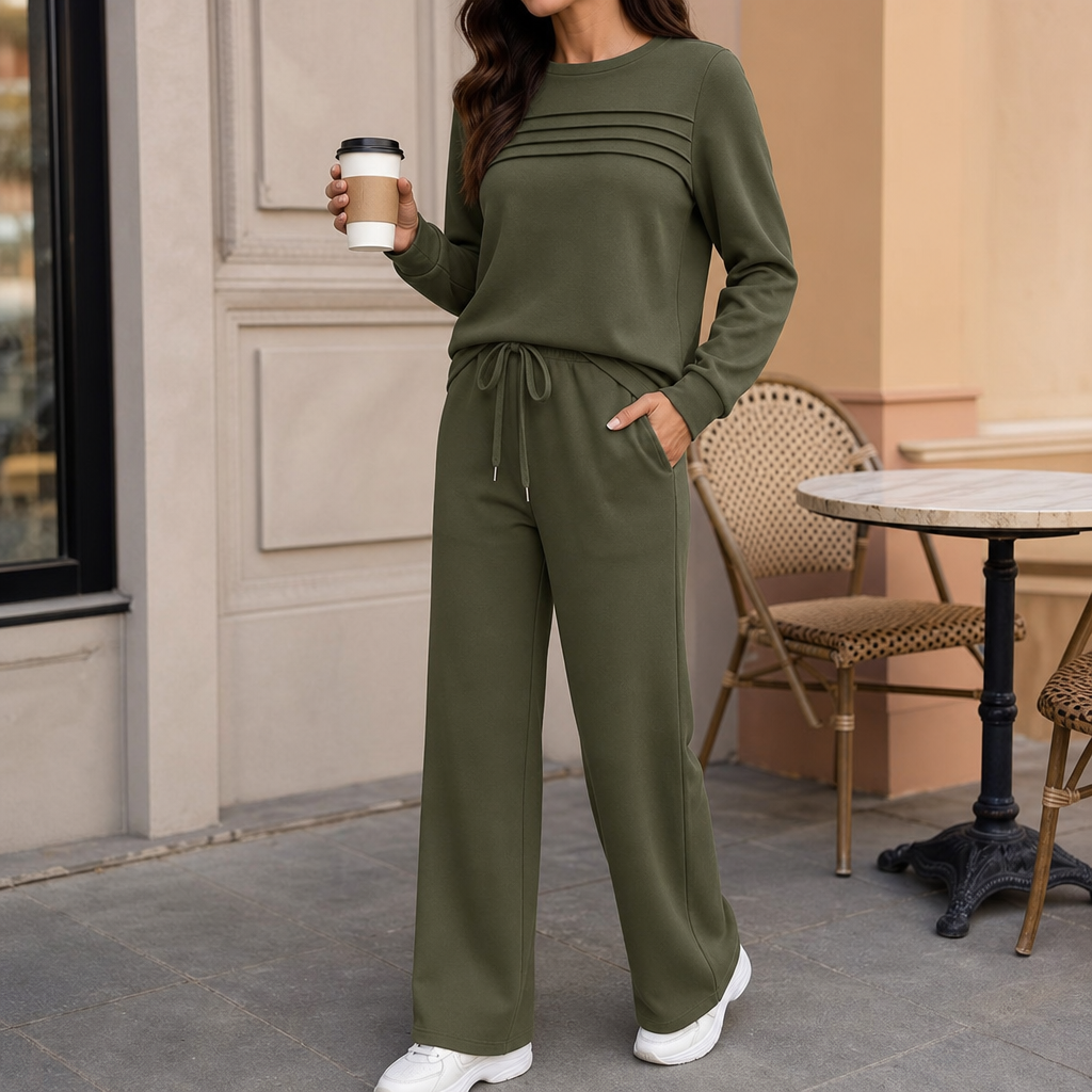 Wearbella – Set dresowy z plisowanym okrągłym urringning