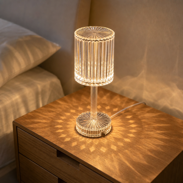 Faceva – Trådlös Lampa Stołowa z Kristall Finish