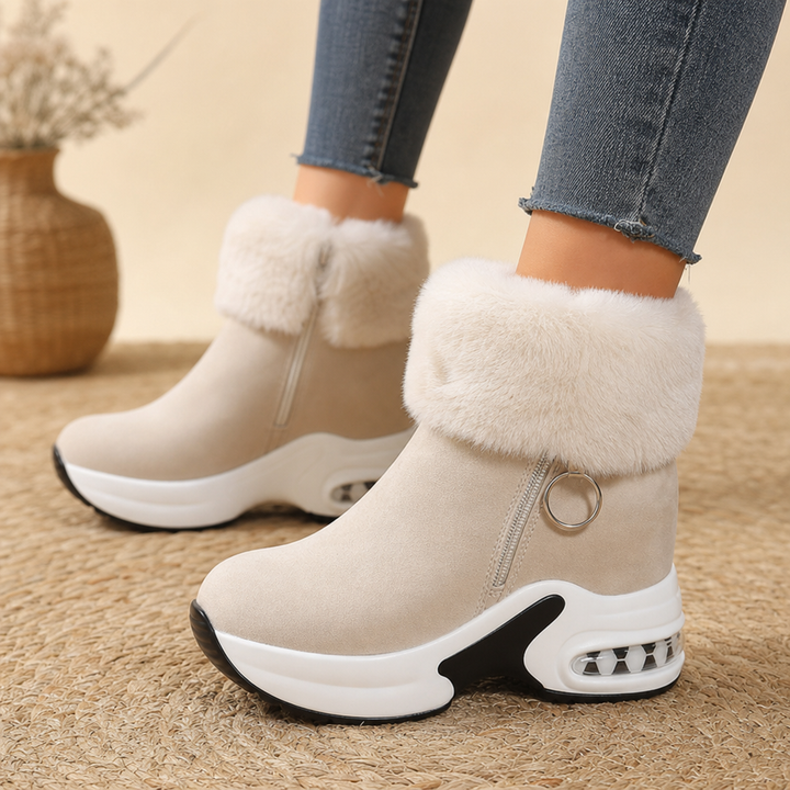 Veluna – Pluszowe boots z futrzanym mankietem