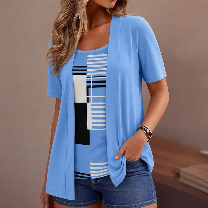 Wearbella – Top w stilu warstwowym z färgowymi blokami
