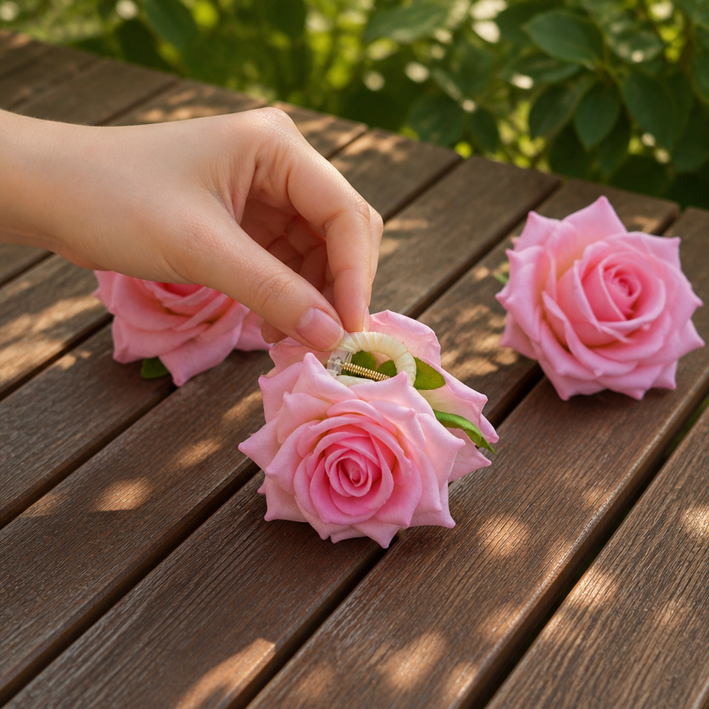 Petalyn – Blommig Klips för Hår z Tkaniny (2-pack)
