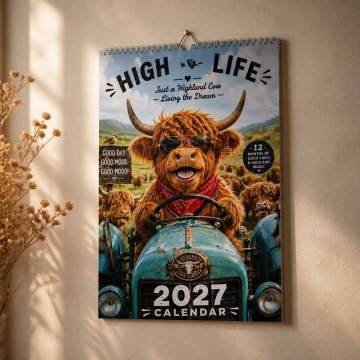 Mootsy – Kalendarz Vägg z Highland Cow på 2027 rok