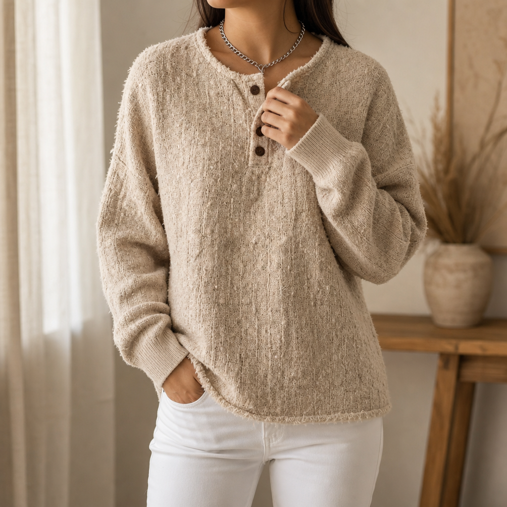 Marlwick – Tröja Henley z Grubej Dzianiny