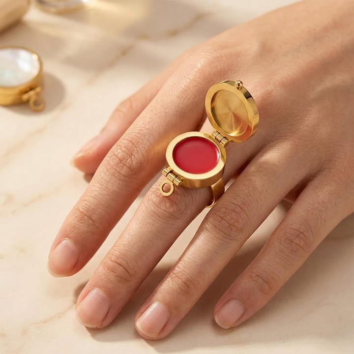 Perlina – Ring z balsamem för ust för bärande
