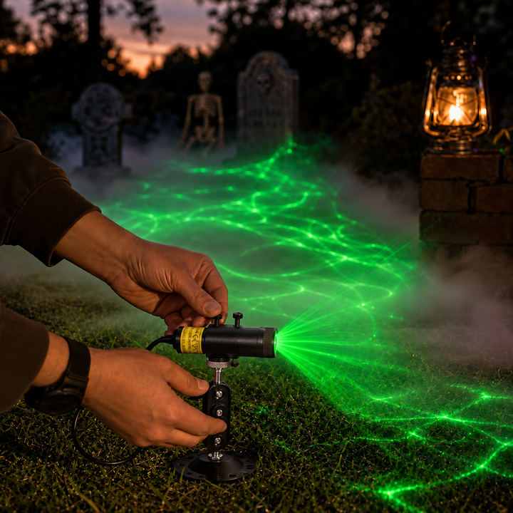 Swampglow – Grön Projektor Laserowy på Halloween