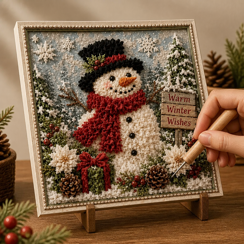 Foldery – Set för sztuki z włóczki på Boże Narodzenie z wyciętymi otworami 3D