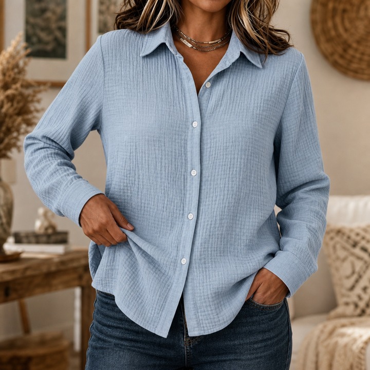 Wearbella – Blus z knappar z materialu crinkle-crepe