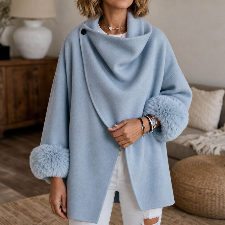 Wearbella – Kurtka asymetryczna z futrzanymi mankietami