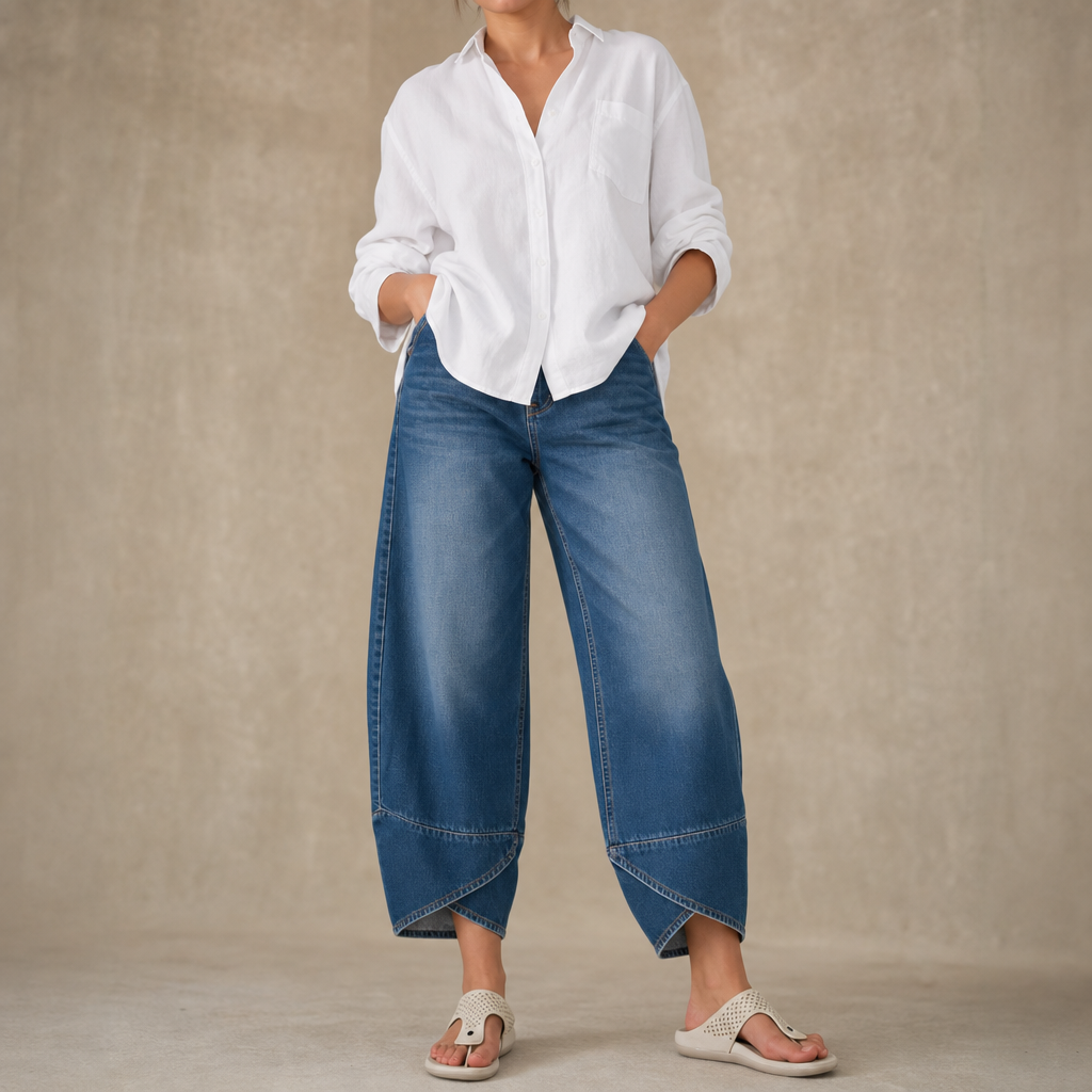 Verlace – Asymetryczne jeans z vida ben i finish på krokach