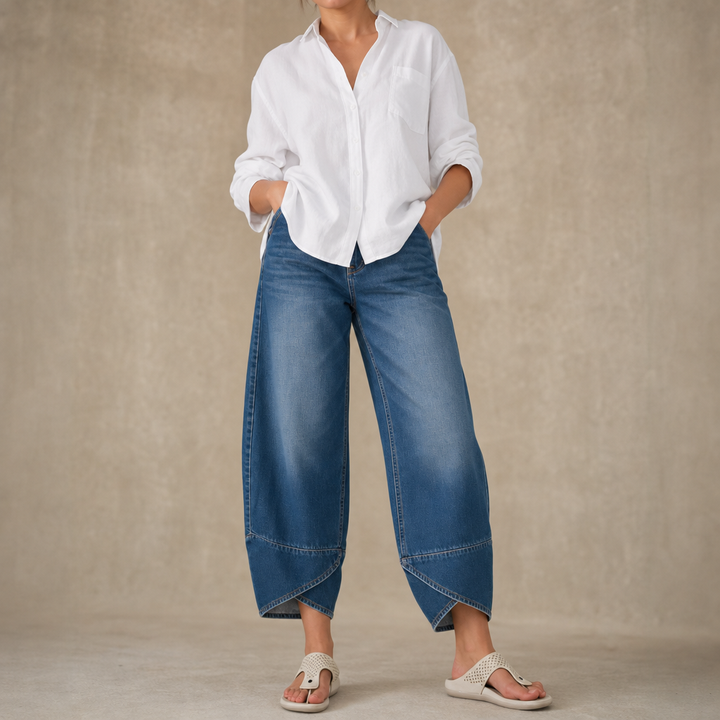 Verlace – Asymetryczne jeans z vida ben i finish på krokach