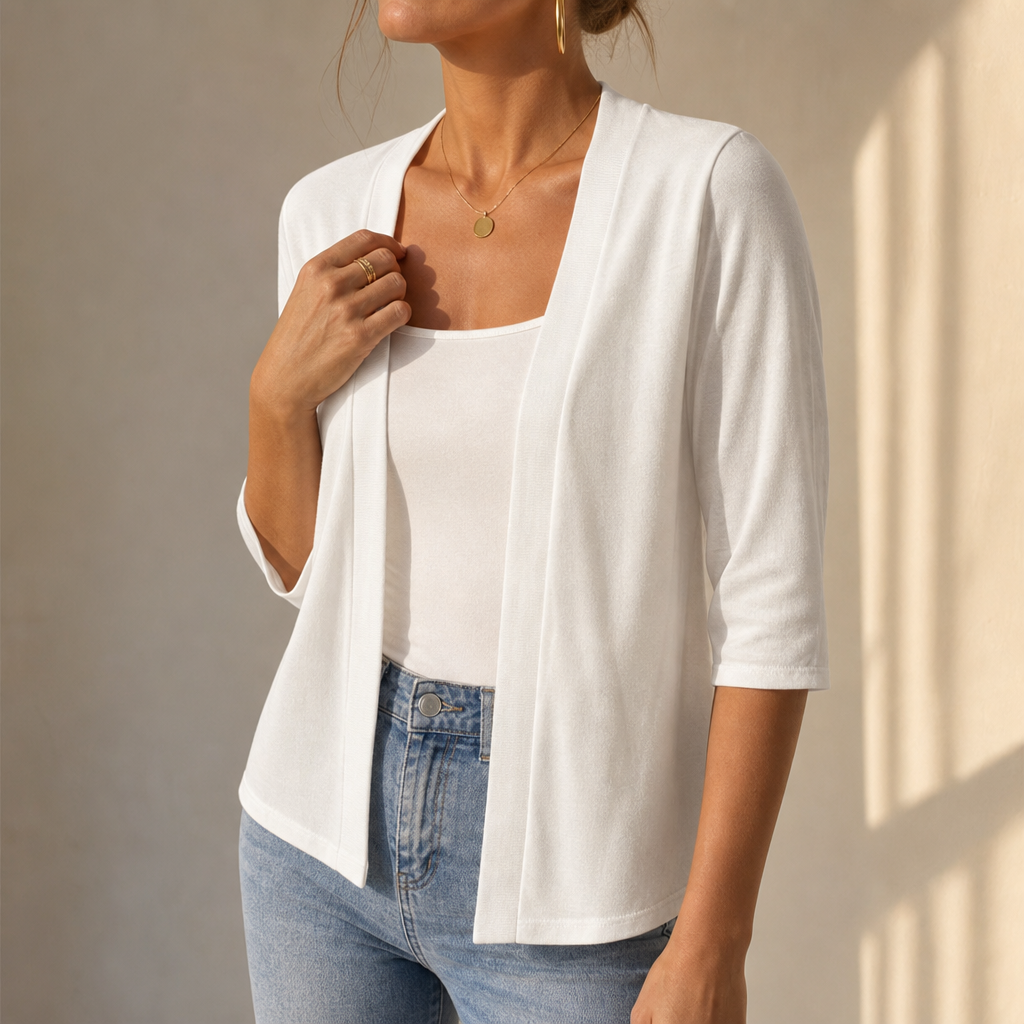Wearbella – Kofta dzianinowy półprzezroczysty z otwartym przodem