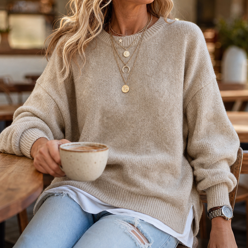 Wearbella – Tröja z opadającymi ramionami i lampionowymi ręKaffemi