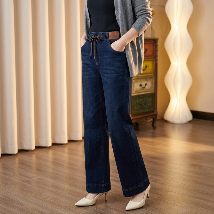 Velora – Byxor denim z vida ben på sznurek